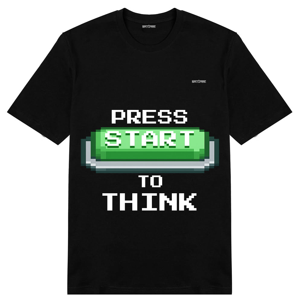 Press Start to Think — Pixel Edition Tee